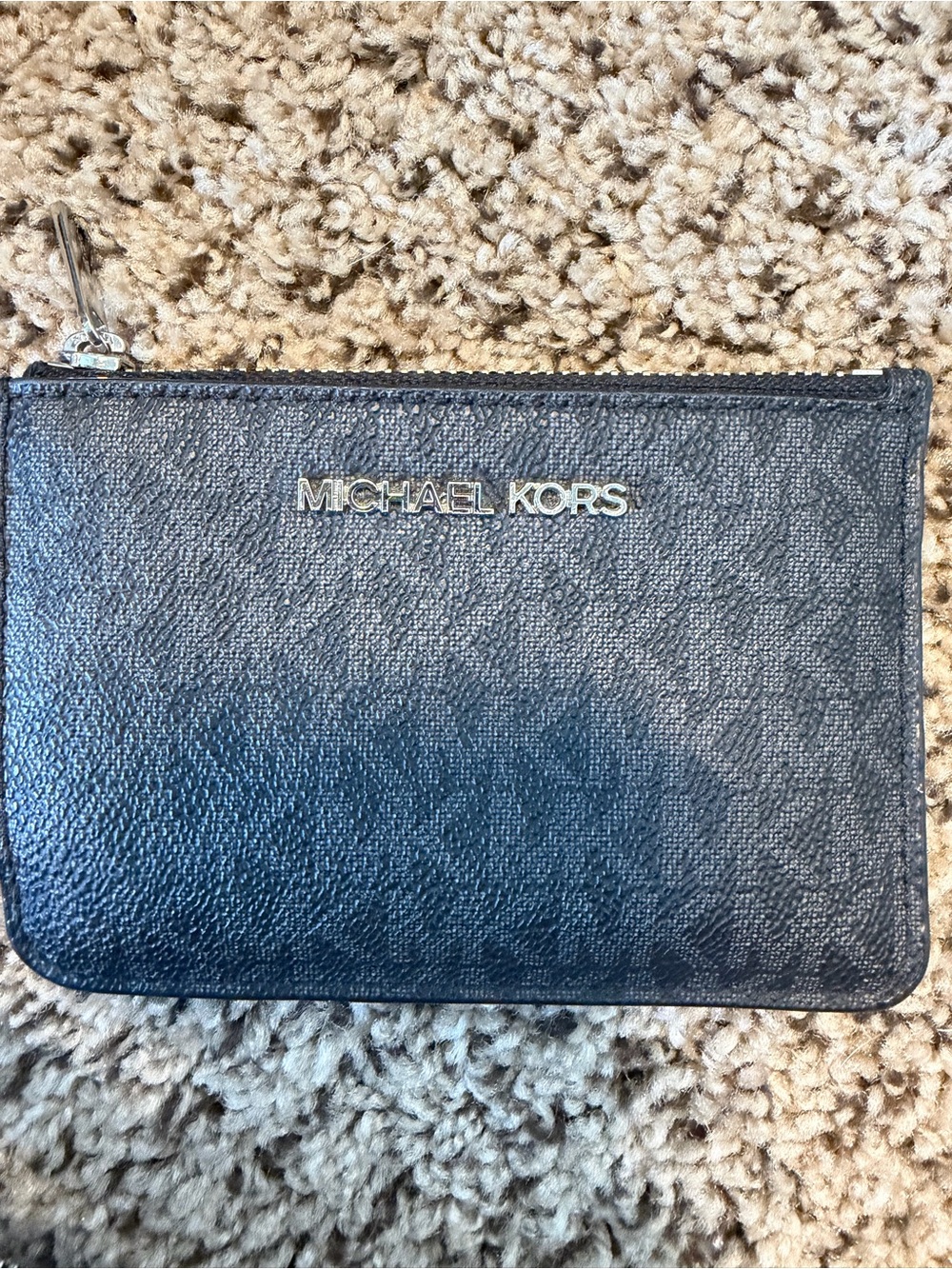 Michael Kors Black Logo Zip Card Holder